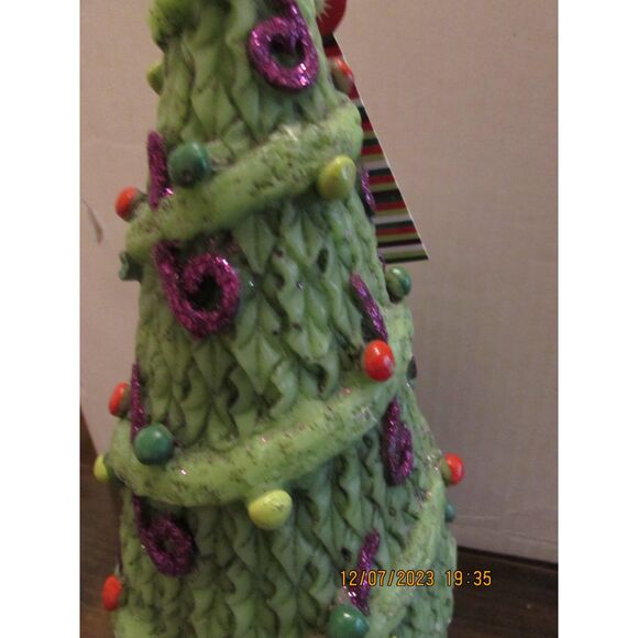 Christmas tree candle Candy Land scented with peppermint swirl glitter sparkle - Picture 2 of 5